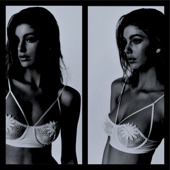 For Love and Lemons SKIVVIES Flower Half Cup Sexy Black Underwire Bra Small - Picture 9 of 9